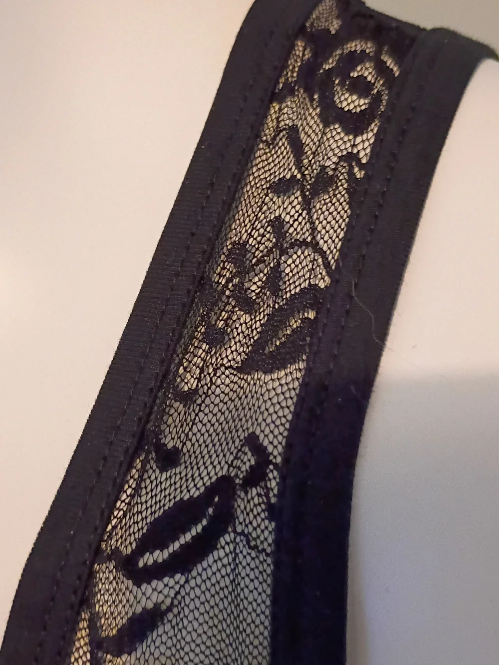 Men's Black Lace Brief-Style Tank - Sheer Floral Mesh
